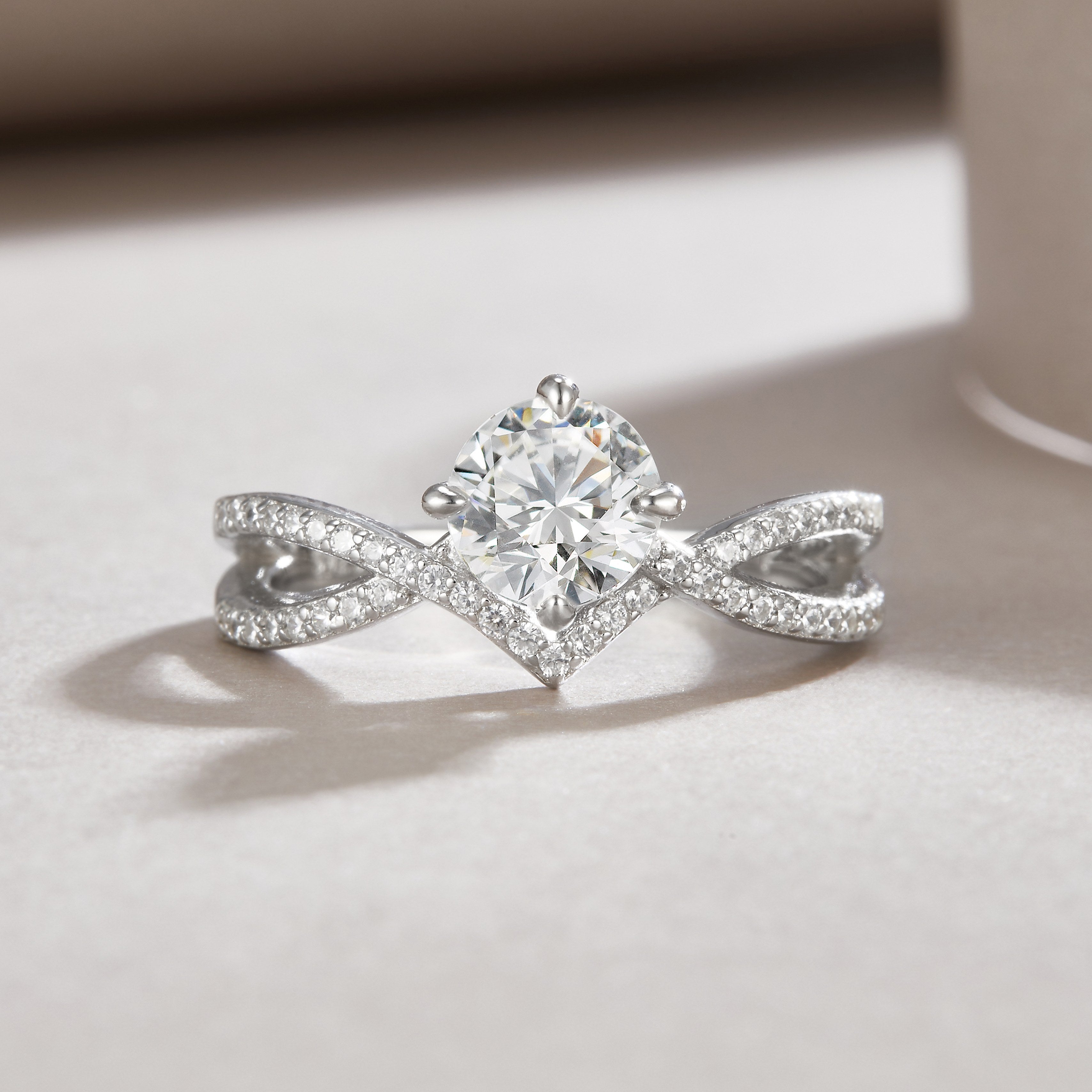 Sacred Vow - A Wedding Ring Moissan Diamond.