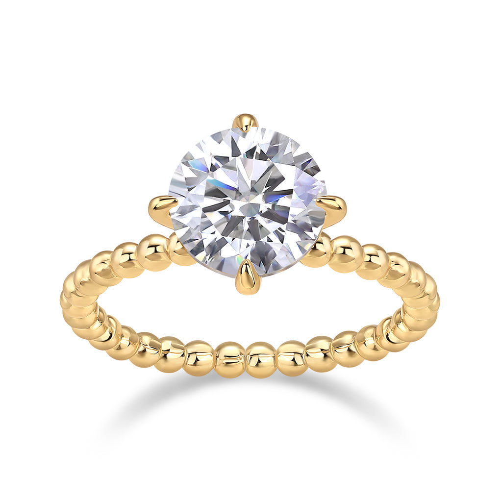 A Wedding Ring Set With 3-carat Moissanite S925 Silver And Gold-plated .