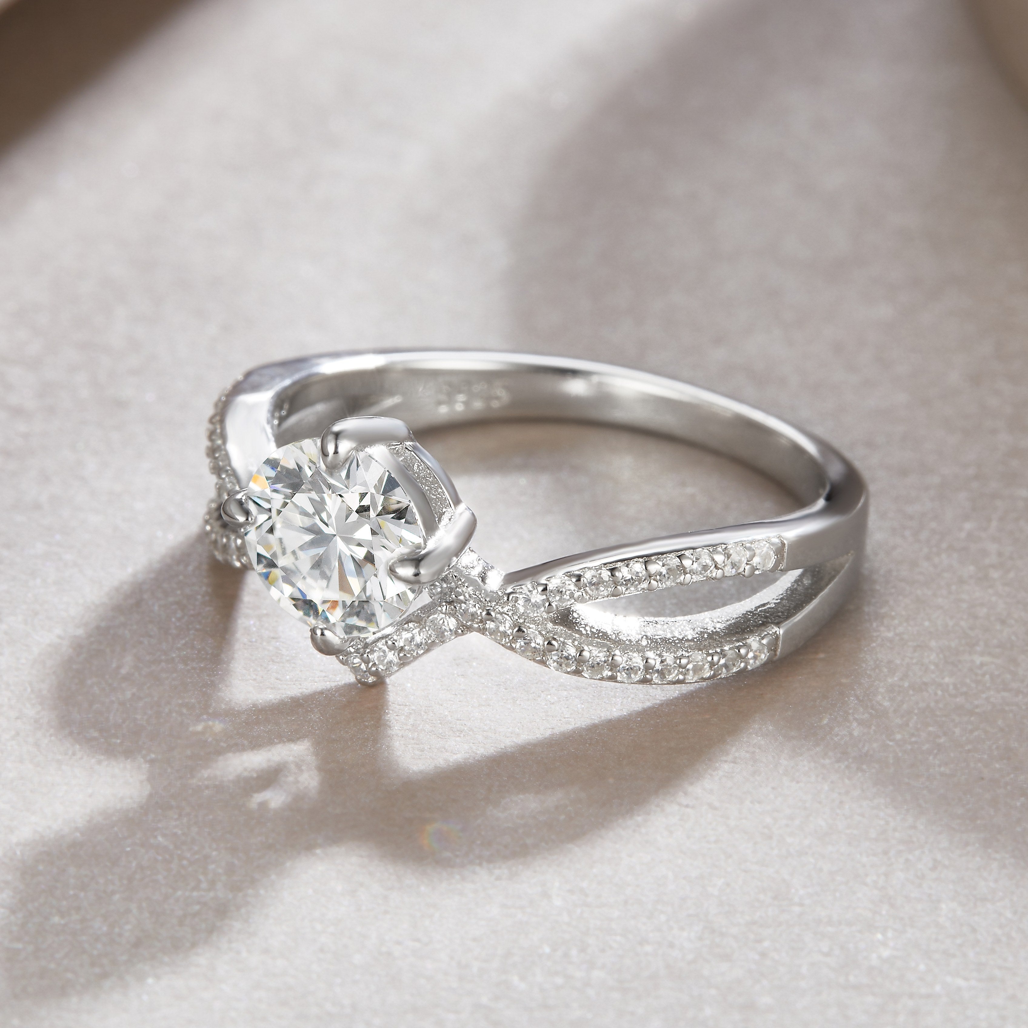 Sacred Vow - A Wedding Ring Moissan Diamond.