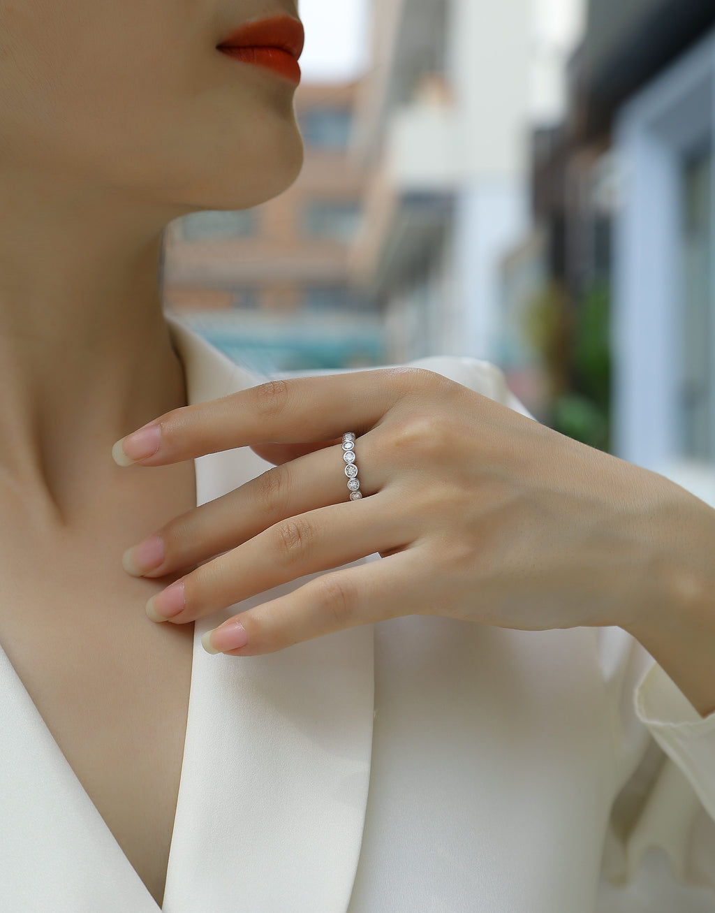 Wedding Ring Set With Top-quality Moissanite Diamond.