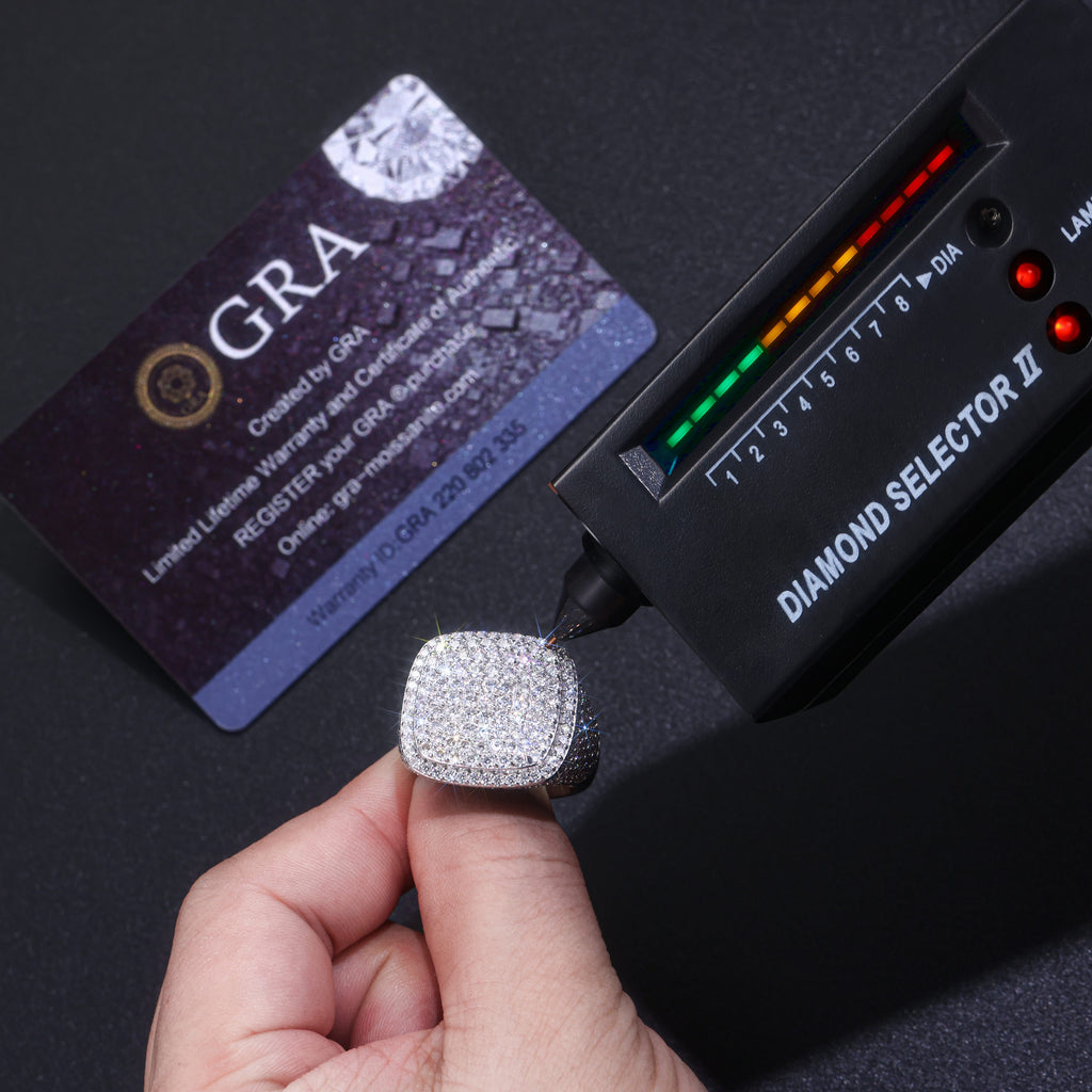 Royal Square Diamond Men's Top-quality Moissanite Ring.